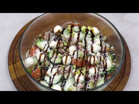 Видео: Салат с Авокадо и Моцареллой | Изысканная Заправка с Бальзамическим Лимонным Соусом.