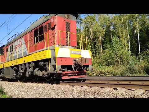 Видео: Тепловоз ЧМЭ3Э-6697 следует резервом