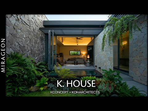 Видео: Дом с внутренним двориком в тропическом стиле | K.house