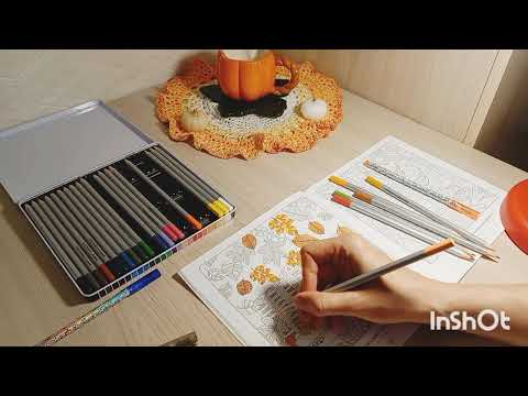 Видео: Раскраска "Осенний городской пейзаж"