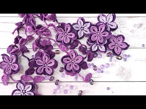 Видео: Ирландское кружево цветок крючком, мастер-класс irish lace crochet