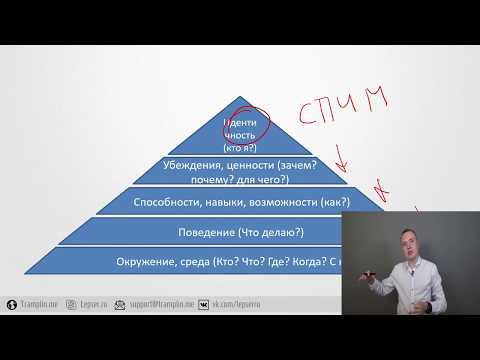 Видео: Усиление мотивации.  Пирамида логических уровней Р. Дилтса