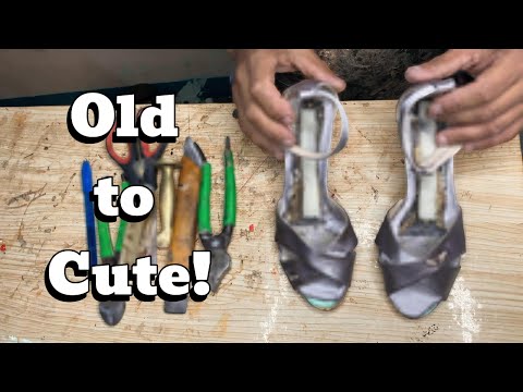 Видео: Изношенные туфли на каблуке в милые оранжевые | Потрясающее DIY-преображение