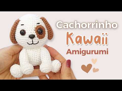 Видео: Кавайный щенок амигуруми шаг за шагом - Щенок крючком