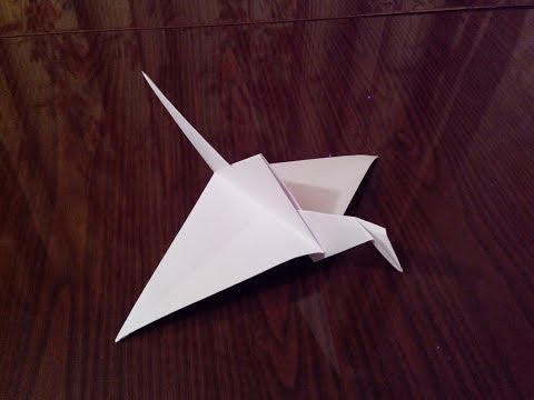Видео: Летающий журавлик оригами, flying crane origami