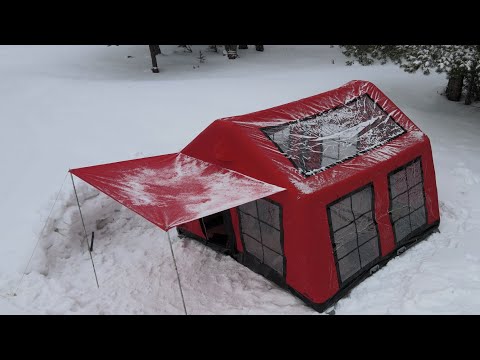 Видео: СНЕЖНЫЙ ЛАГЕРЬ С НАШЕЙ НОВОЙ ПАЛАТКОЙ