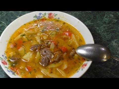 Видео: Замечательный,вкусный,простой и легкий суп с куриными сердечками!