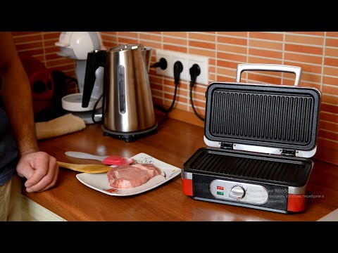 Видео: Эскалоп из свинины и жареный болгарский перец на гриле GF-040 Waffle-Grill-Toast