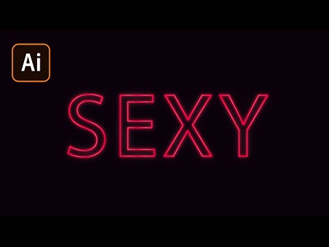 Видео: Неоновый текст в Adobe Illustrator