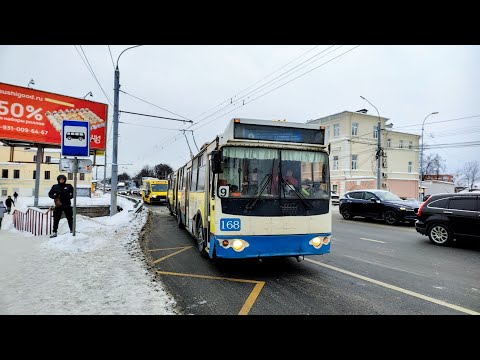 Видео: Троллейбус, маршрут №9 ТролЗа-62052.01 б.168 (18.01.2024) Ярославль