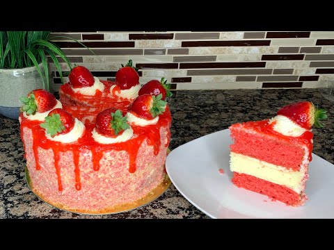 Видео: Легкий клубничный хрустящий торт