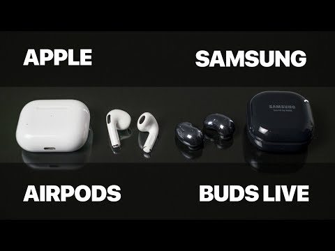 Видео: Apple Airpods 3 vs Samsung Buds Live | СРАВНЕНИЕ ТОПОВЫХ TWS ВКЛАДЫШЕЙ