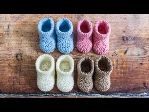 Видео: Детские пинетки для вязания крючком Fast Crochet (легкое руководство для начинающих)