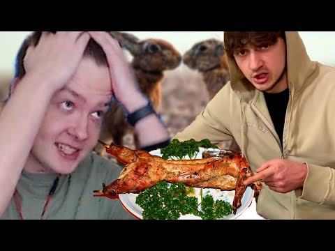 Видео: КРОЛИК в ВИННОМ СОУСЕ / Jeens смотрит Стаса Аскета