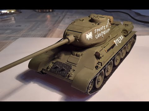 Видео: Сборка модели  Польского танка т34-85 от фирмы звезда в масштабе 1/35.
