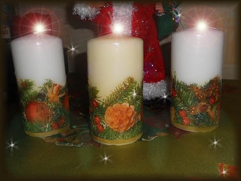 Видео: 🌲 Новогодняя свеча  Декупаж