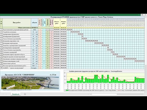 Видео: План график проекта диаграмма Ганта в Excel