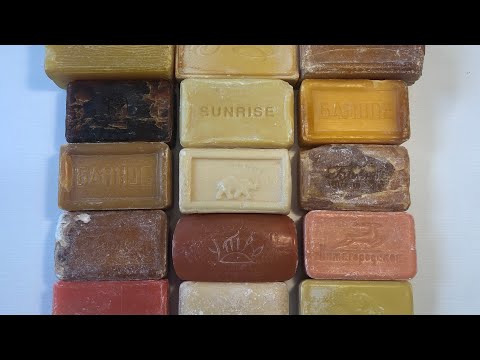 Видео: Cutting super dry soap asmr / Хрупкие ретро кусочки асмр