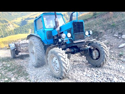 Видео: Трактор Беларусь МТЗ 82 С Прицепам на Подъеме