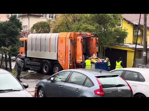 Видео: MAN TGS 6x2 with Faun rotopress in Sofia, Bulgaria/Камион за боклук в София