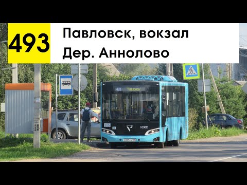 Видео: Автобус 493 "Дер. Аннолово - Павловск, вокзал"