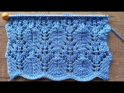 Видео: Очаровательный ажурный  узор спицами 😍. Ажурная кайма спицами. Knitting patterns