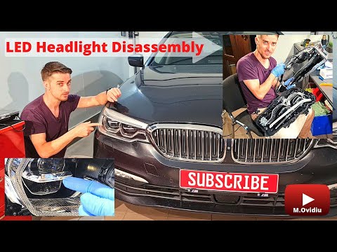 Видео: Ремонт треснувшей фары BMW G30, замена линзы