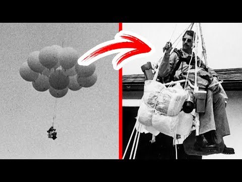 Видео: Мужчина летел 1,5 часа на 45 воздушных шарах