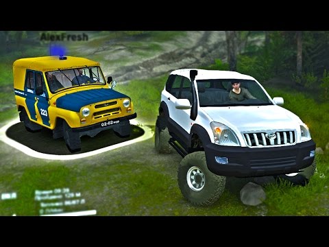 Видео: УАЗ ПРОТИВ TLC PRADO - ПОГОНЯ в SPINTIRES