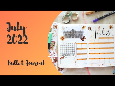 Видео: Bullet Journal - July 2022 | Ежедневник - развороты на Июль