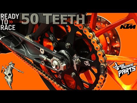 Видео: Задняя звездочка KTM 390 125 200 250 Duke модернизирована до 50 зубцов