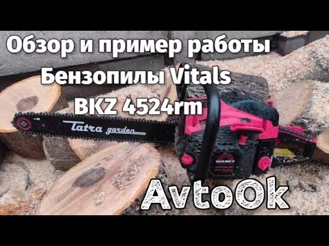 Видео: Обзор и пример работы Бензопилы Vitals  BKZ 4524rm