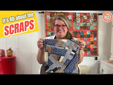 Видео: Блок для лоскутного одеяла из моих оставшихся крошечных крошек и обрезков! | Простой проект для н...