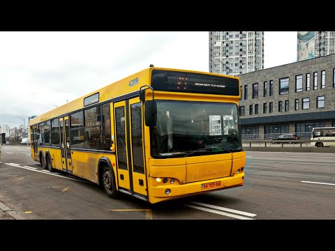 Видео: Киевский автобус МАЗ 107 бортовой номер 4208 маршрут номер 17 запись полного оборота.