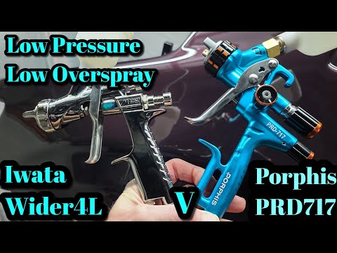 Видео: Porphis PRD717 1.4 v Iwata Wider4L 1.4, краскораспылители низкого давления с малым разбрызгиванием