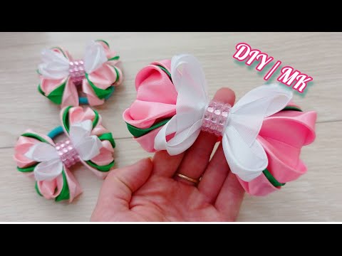 Видео: 🎉Фееричные бантики из атласной ленты 4см; 5см и 2,5 см.🎀Fairy satin ribbon bows 4cm; 5cm and 2.5cm.