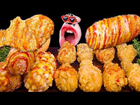 Видео: Курица с оливками, бататом и кукурузными сосисками! 🍗🌭 ASMR Mukbang Eating Show :)