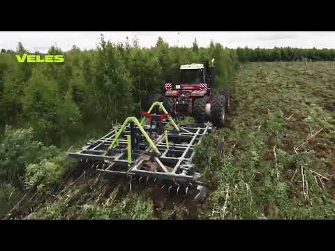 Видео: VELES БДТ: борона сносит лес на корню за минуты!