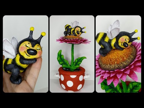 Видео: МК Пчела из ваты / Ватная игрушка  / DIY Bee made of cotton wool