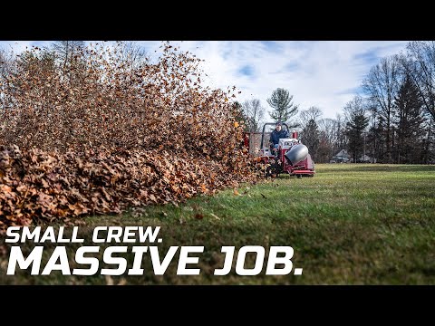 Видео: Профессиональная уборка листьев стала проще с Ventrac