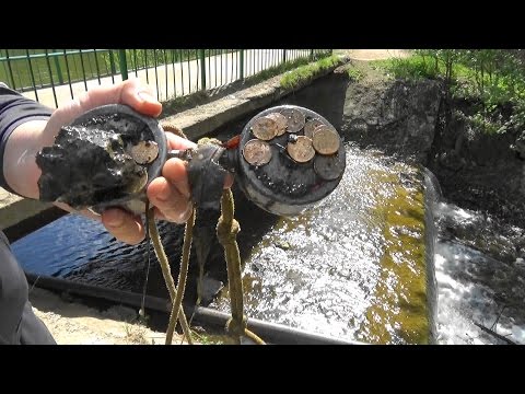 Видео: Нашел кучу монет на поисковый магнит!