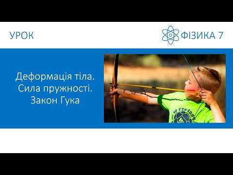 Видео: Фізика 7. Урок - Деформація тіла. Сила пружності. Закон Гука. Презентація для 7 класу
