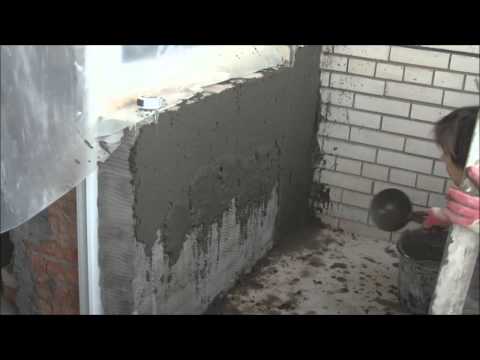 Видео: Цементно -  песчаная штукатурка по силикатным кирпичам
