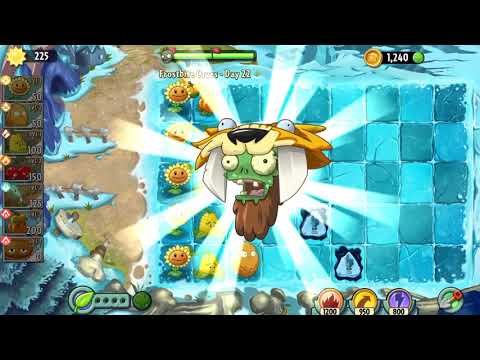 Видео: Plants vs Zombies 2 Frostbite Caves day 22-23/Растения против Зомби 2 Обмороженные Пещеры день 22-23