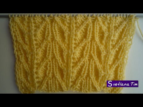 Видео: Как вязать АЖУРНЫЙ УЗОР "Рельефные Колоски" + схема. ВЯЗАНИЕ СПИЦАМИ - Узоры № 146