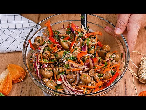 Видео: Все в восторге от них! Крутая закуска из шампиньонов за 5 минут. Вкусный рецепт грибов!