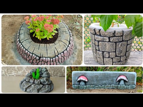 Видео: Подборка невероятных идей САДОВОГО ДЕКОРА из ЦЕМЕНТА! Клумба, бордюр, кашпо и декор для дома!