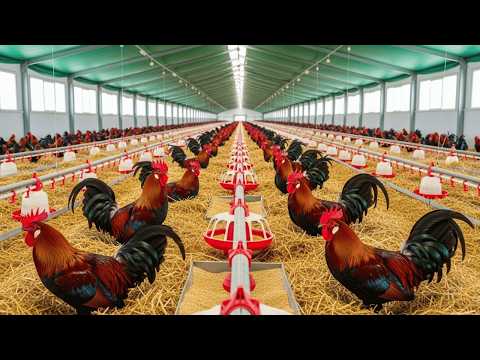 Видео: Разведение бройлерных цыплят — как вырастить миллионы цыплят на мясо.