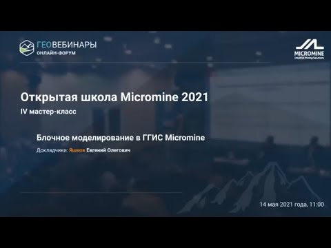 Видео: IV мастер-класс. Блочное моделирование в ГГИС Micromine