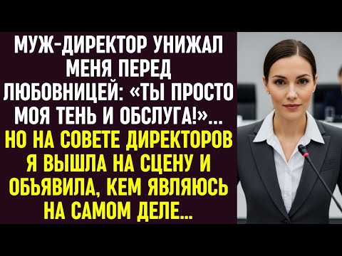 Видео: Муж-директор унижал меня. Но на совете директоров я вышла на сцену и объявила, кто я на самом деле.